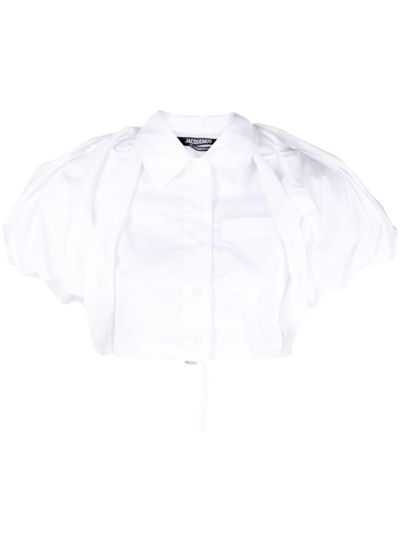 Shop Jacquemus La Chemise Pavane Shirt In White
