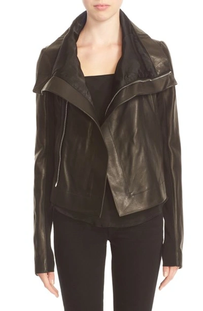 Rick Owens 'clean' Leather Biker Jacket In Black