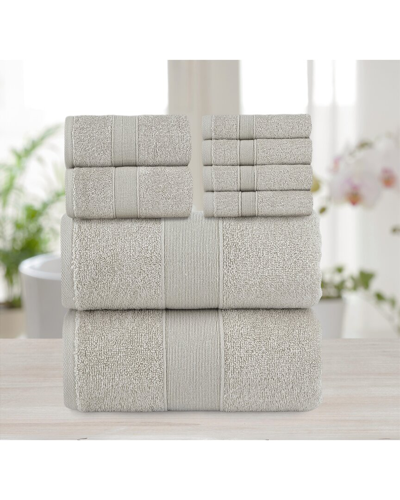 Shop Chic Home Premium 8pc Pure Turkish Cotton Towel Set In Taupe