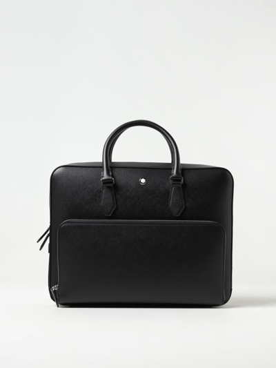 Montblanc Sartorial Medium Leather Briefcase Document Case In Black