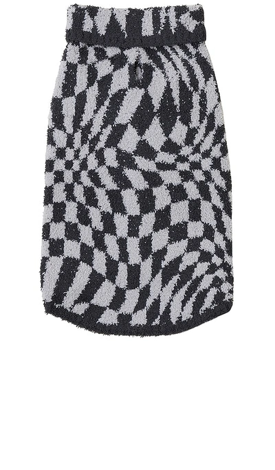 Shop Barefoot Dreams Cozychic Checkered Pet Sweater In Carbon & Silver