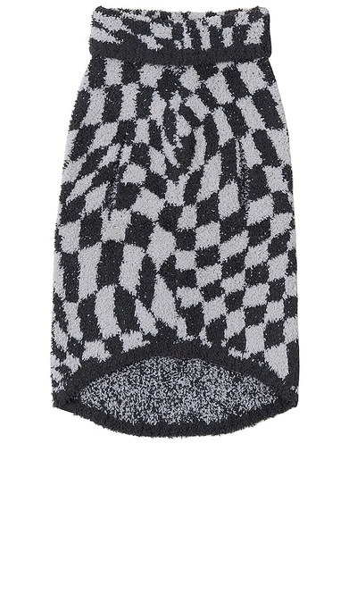 Shop Barefoot Dreams Cozychic Checkered Pet Sweater In Carbon & Silver