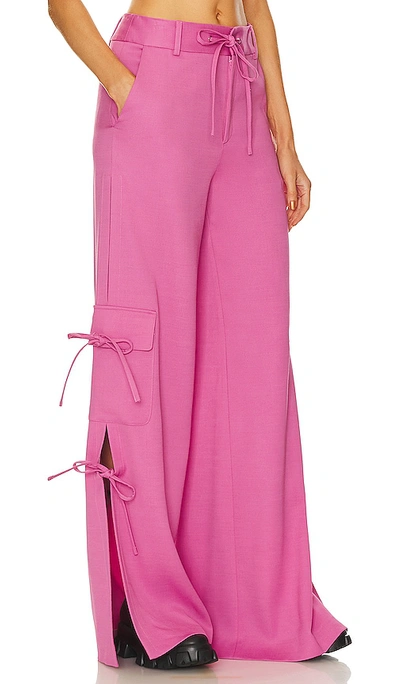 Shop Monse Side Slit Cargo Pants With Chain In Pink