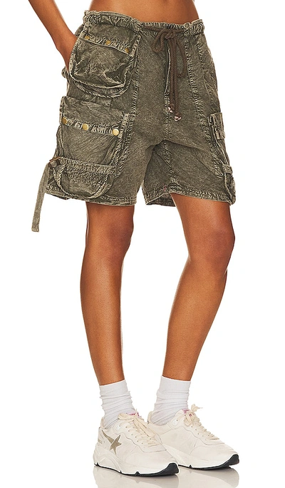 Shop Free People Wild Bay Parachute Shorts In Army