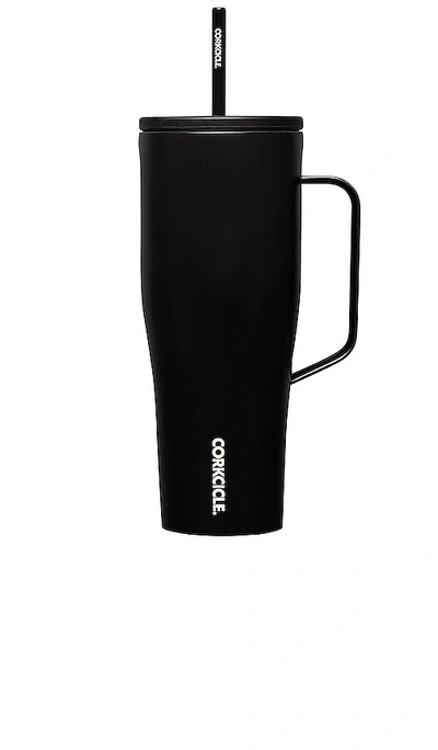 Corkcicle 30-ounce Insulated Cup With Straw In Matte Black