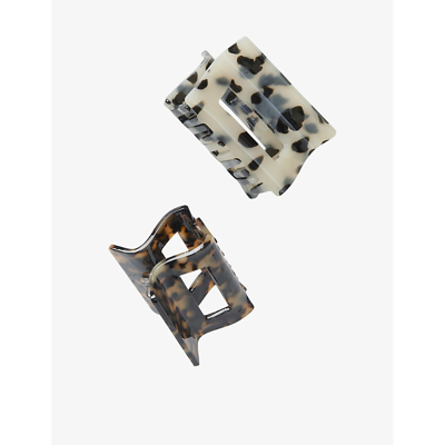 Shop The White Company Tortshell Tortoiseshell Square Resin Clips Pack Of Two