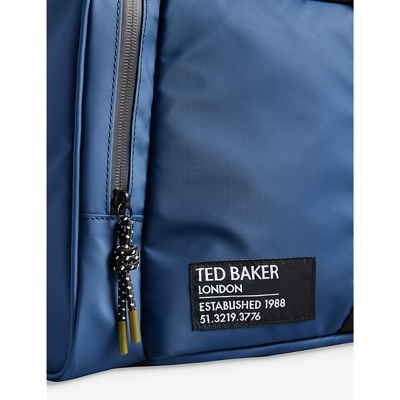 Shop Ted Baker Hyke Twin-handle Rubberised Holdall In Navy