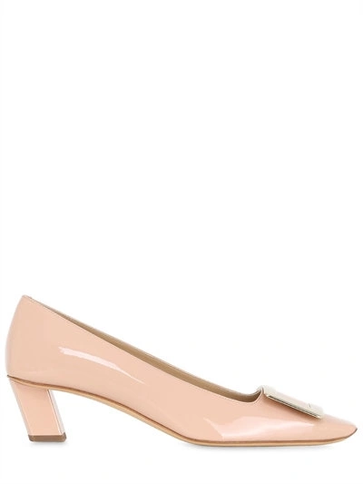 Roger Vivier 45mm Belle Vivier Patent Leather Pumps, Nude