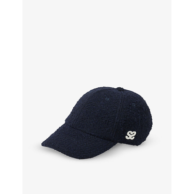 Shop Sandro Women's Bleus Logo-embroidered Boucle Baseball Cap
