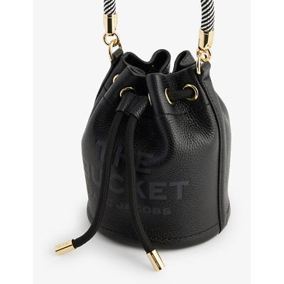 Shop Marc Jacobs The Leather Mini Bucket Bag In Black