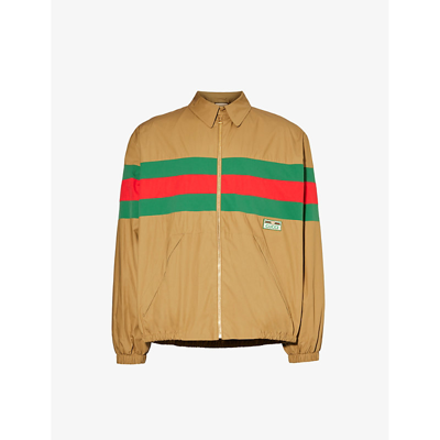 Shop Gucci Men's Marschland Mix Brand-motif Slip-pocket Regular-fit Cotton Jacket
