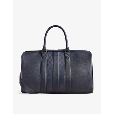 Shop Ted Baker Navy House Detachable-strap Faux-leather Holdall
