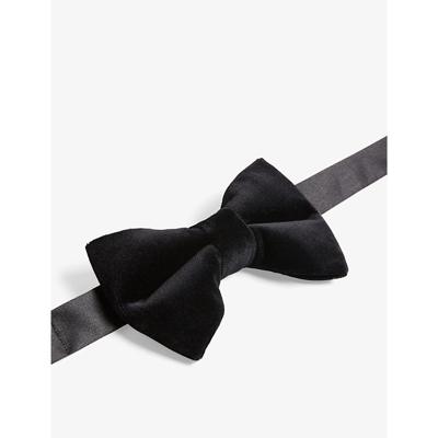 Shop Ted Baker Mens Black Conneri Tonal-stitch Velvet Bow-tie