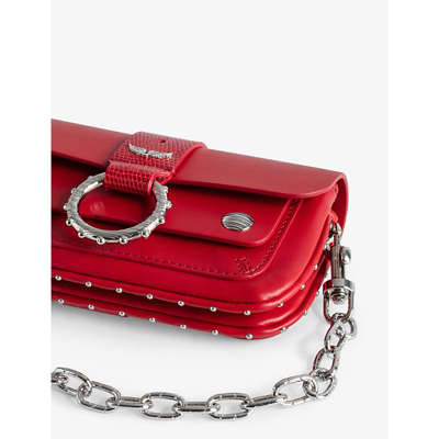 Shop Zadig & Voltaire Zadig&voltaire Power Kate Stud-embellished Leather Wallet Bag