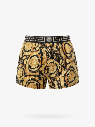 Shop Versace Shorts In Gold