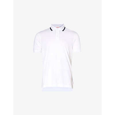 Shop Orlebar Brown Men's White Utopia Cotton-blend Polo Shirt