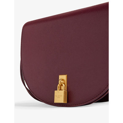 Shop Ted Baker Womens Dp-purple Sohho Padlock-embellished Leather Shoulder Bag 1 Size