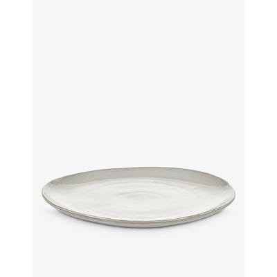 Serax White La Mère Irregular Extra-large Stoneware Plate 27cm In White