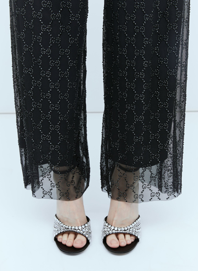 Shop Gucci Crystal Embellished High Heel Sandals In Black