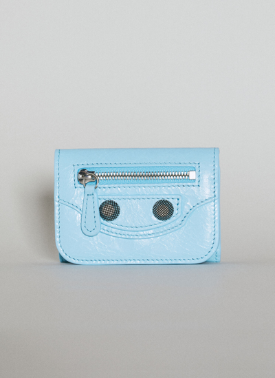 Shop Balenciaga Le Cagole Mini Wallet In Blue