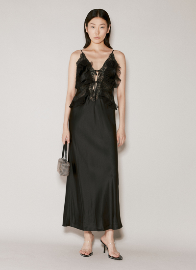 Shop Alexander Wang Lace Combo Midi Dress In Black