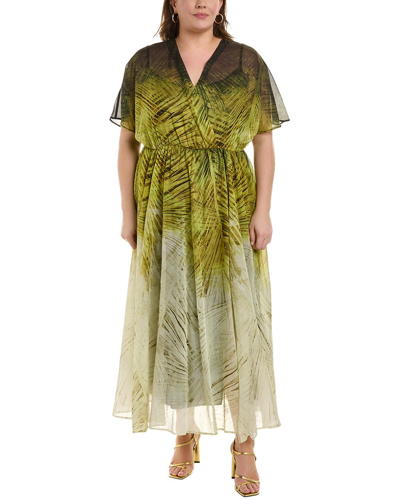 Shop Marina Rinaldi Plus Dipinto Silk-blend Dress