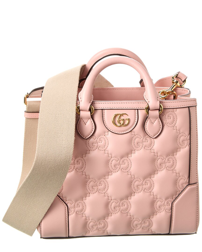 Shop Gucci Gg Matelasse Mini Leather Shoulder Bag In Pink