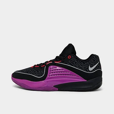 Shop Nike Kd 16 Basketball Shoes In Black/metallic Silver/vivid Purple