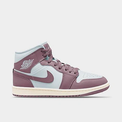 Shop Nike Women's Air Jordan Retro 1 Mid Casual Shoes In Sky J Mauve/sail/white