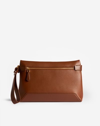 Shop Dunhill 1893 Harness Zipped Pouch In Brown