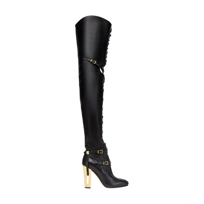 Shop Fendi Delfina Over-the-knee Boots In Noir