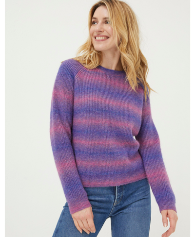 Shop Fatface Women's Ombre Stripe Crew Sweater In Purple