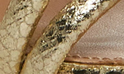 Shop Steve Madden Shantelle Ankle Wrap Sandal In Gold Snake