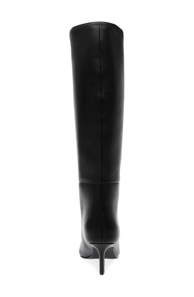 Shop Steve Madden Lavan Pointed Toe Knee High Boot In Black Leat