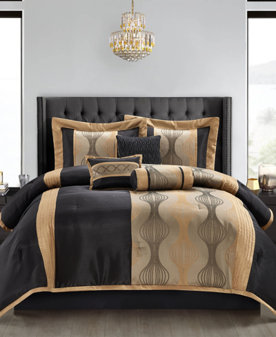 Shop Nanshing Larsa 7-piece Queen Comforter Set In Tan