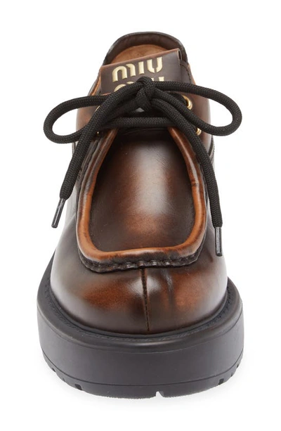 Miu Miu Boyfriend Lu Platform Derby In Brown
