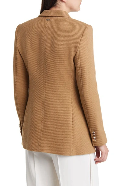 Hugo Boss Double-breasted Slim-fit Jacket In Virgin Wool In Iconic Camel