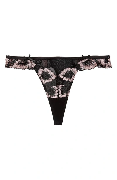 Shop Playful Promises Alicia Embroidered Thong In Black