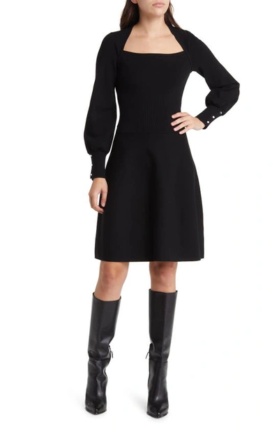 Shop Hugo Boss Fakunda Long Sleeve Sweater Dress In Black