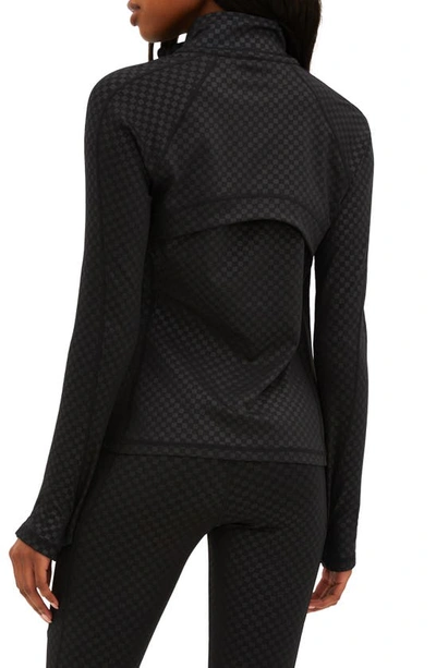 Shop Beach Riot Reina Checkered Running Jacket In Black Embossed Check