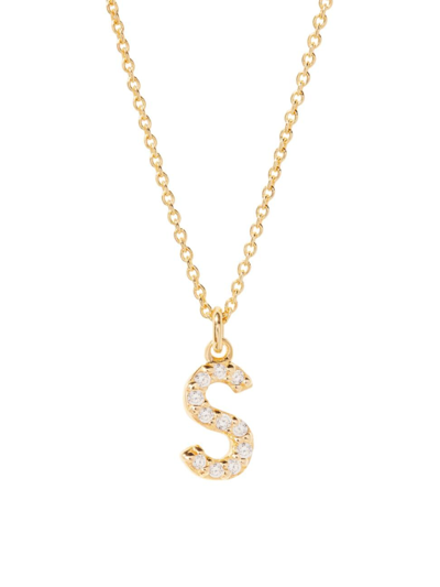 Shop Brook & York Women's Blaire 14k-yellow-gold Vermeil & 0.3-0.11 Tcw Diamond Initial Pendant Necklace In Initial S