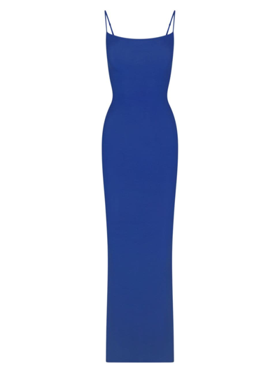 Shop Skims Women's Soft Lounge Long Slip Dress In Cobalt