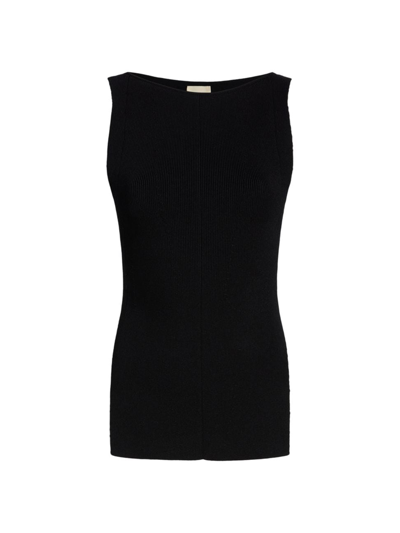 Shop Khaite Women's Evelyn Rib-knit Sleeveless Top In Black