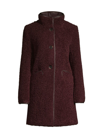 Shop Sam Edelman Women's Teddy Coat In Burgundy