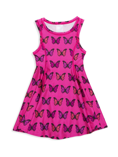 Shop Zara Terez Little Girl's Halftone Butterfly Skater Dress In Pink
