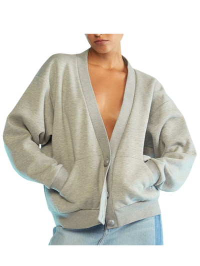 Shop Cynthia Rowley Women's Sweatshirt Cardigan In Heather Grey