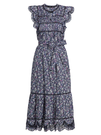 Shop Rails Women's Sofie Cotton Floral Maxi Dress In Midnight Hyacinth