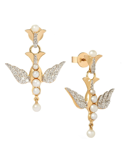 Shop Annoushka Women's  X Temperley London 18k Yellow Gold & Multi-stone Lovebird Drop Earrings