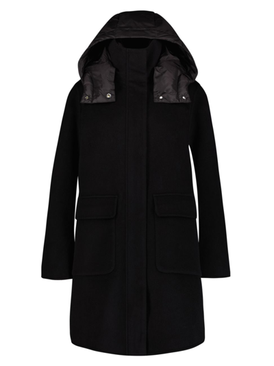 Shop Dawn Levy Women's Bristol Long Wool-blend Down Coat In Black