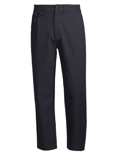 Shop Rails Men's Marcellus Pinstriped Relaxed-fit Trousers In Navy Charcoal Pin Stripe